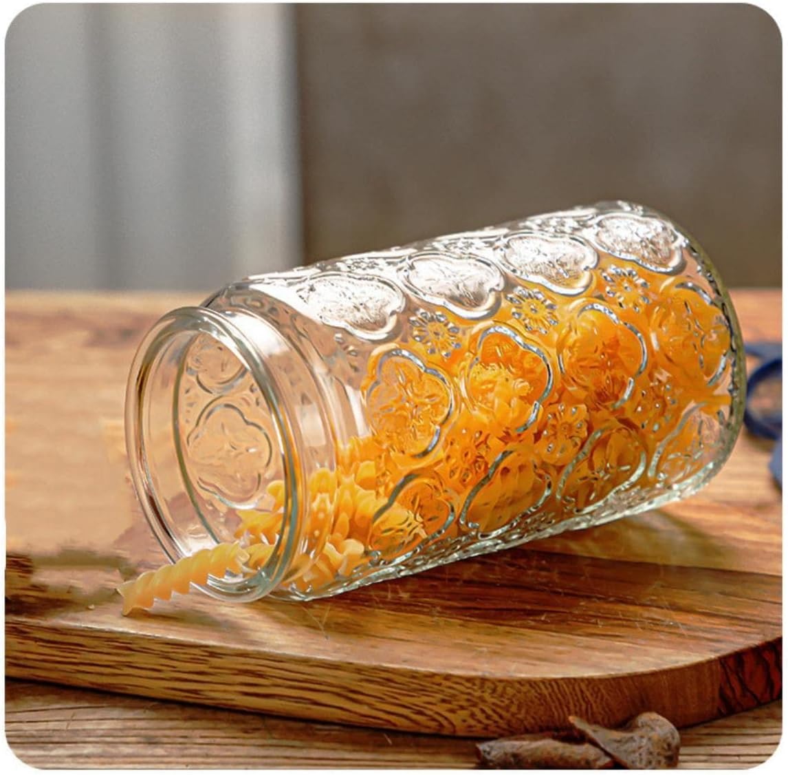 Tarro de vidrio con tapa hermética de bambú, frasco sellado, encimera de almacenamiento de cocina de vidrio vintage de 35 onzas, recipientes
