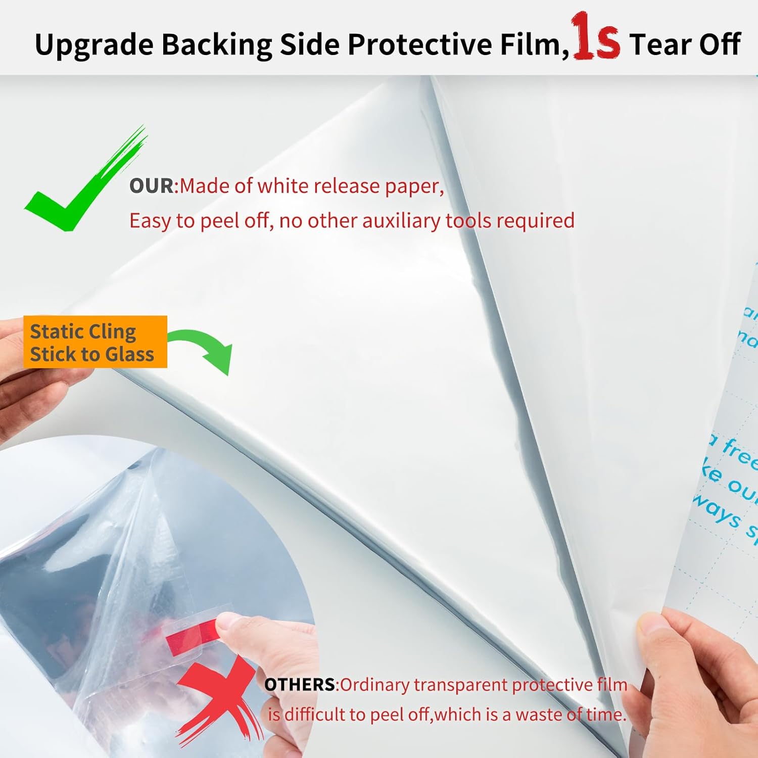 Película de privacidad para ventana unidireccional con herramientas de instalación, privacidad diurna, bloqueo solar UV, control de calor,