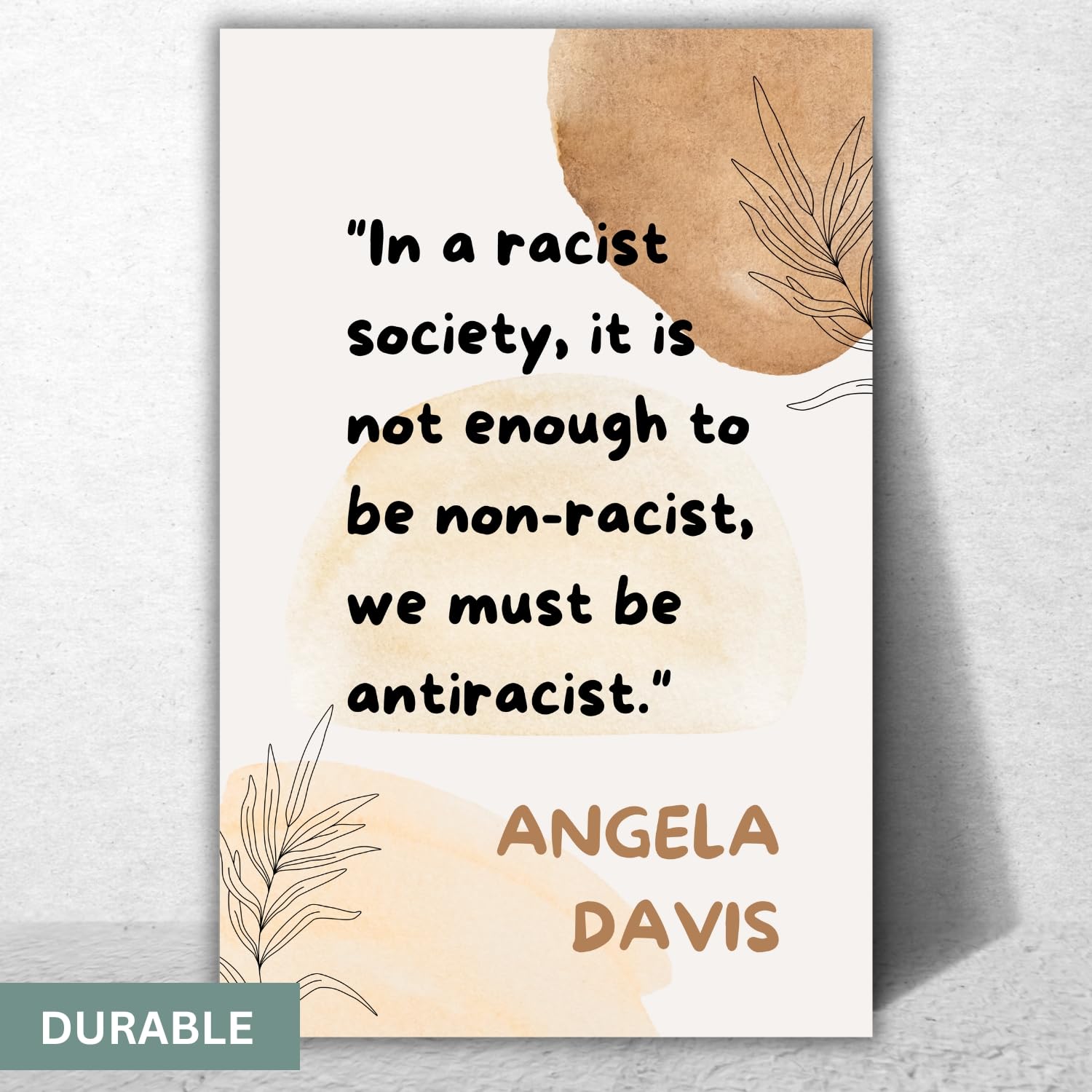 Inspirational Feminist Poster – Angela Davis Quote – Empowered Women Print, Inspirational Wall Art Posters for Teen Girls Room Decor, Womens History