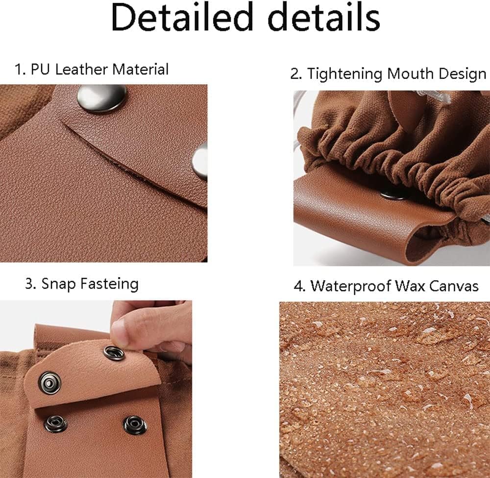 Bushcraft – Bolsa de cuero para cinturón para hombre, bolsa de forraje con lona encerada para viajes, camping, senderismo y equipo de mochilero