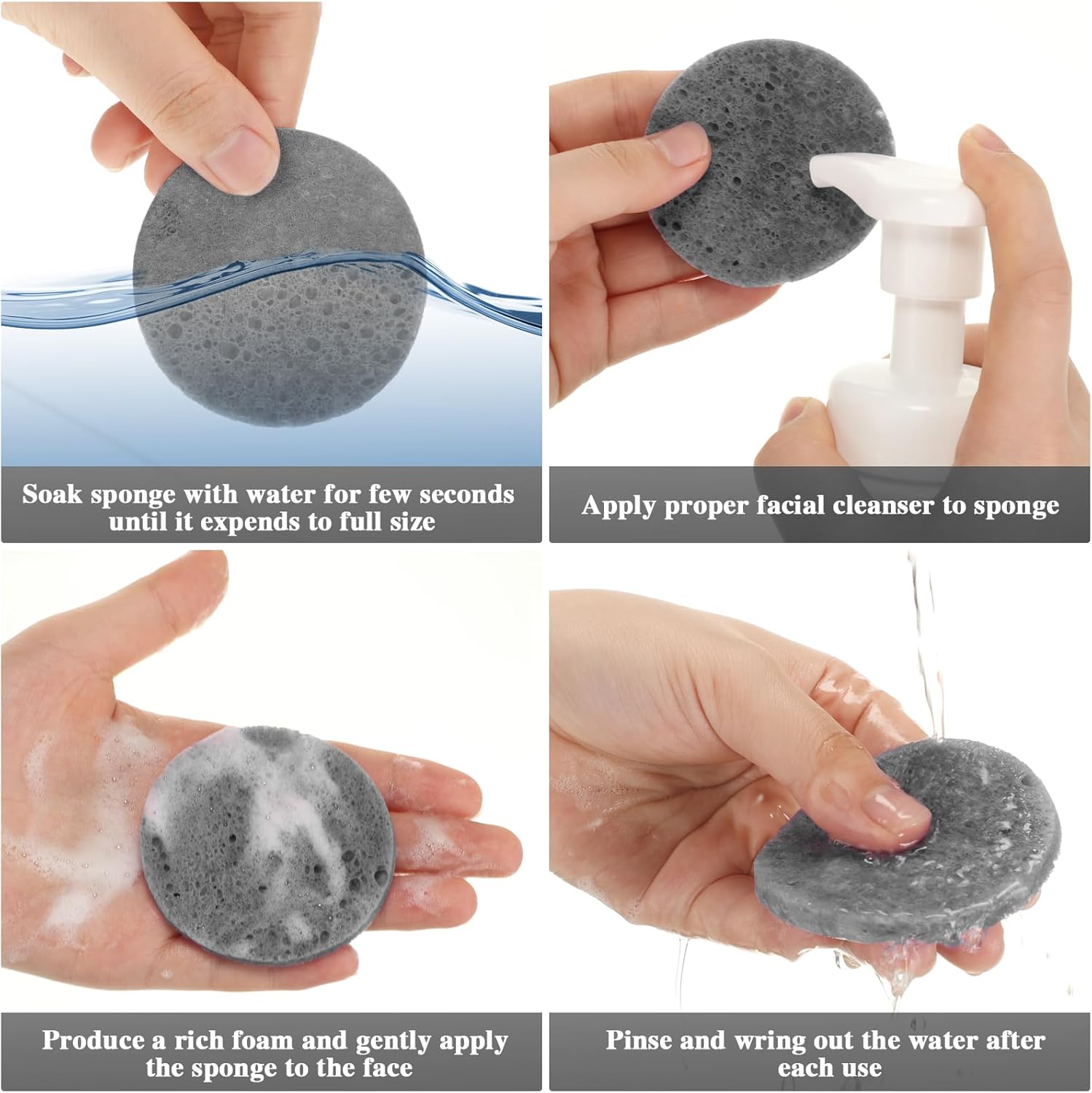 Tioncy 200 esponjas faciales comprimidas, esponja exfoliante natural para limpieza diaria, spa, maquillaje, eliminación, exfoliación de poros,