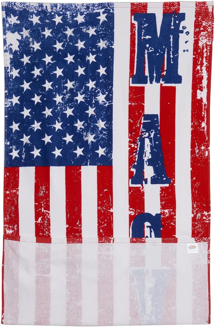 Variety To Go Toallas de playa, toalla de playa con bandera de Estados Unidos, toallas de baño grandes MAGA, toallas de baño 100% algodón, toallas