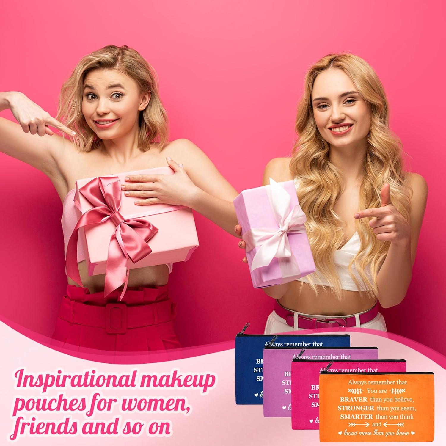 Reginary 20 bolsas de cosméticos para mujer, espaciosas bolsas de maquillaje con cremallera, bolsa de aseo de viaje, organizador de accesorios, 7 x