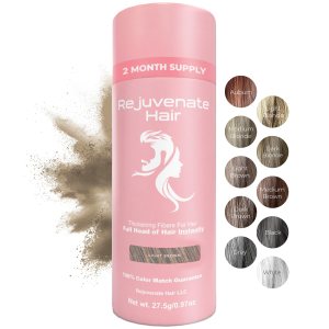 REJUVENATE Hair Fibras para adelgazar el cabello (marrón claro), polvo de cabello indetectable para mujeres y fibras 100% naturales para construir REJUVENATE Hair Fibras para adelgazar el cabello (marrón claro), polvo de cabello indetectable para mujeres y fibras 100% naturales para construir