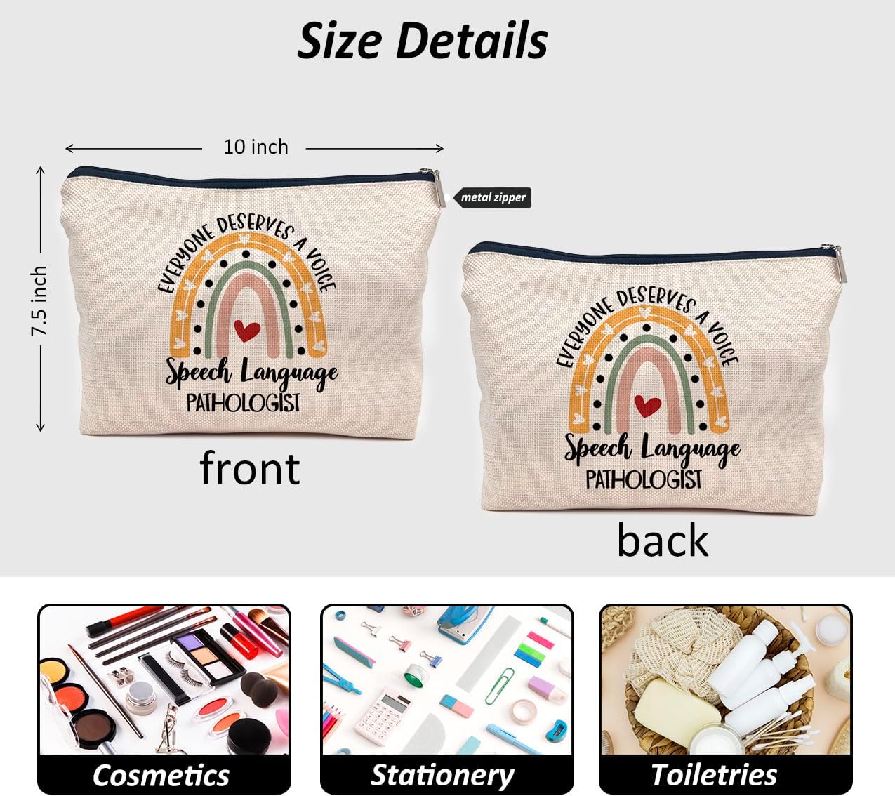 Regalos para patólogos del habla, regalos para patólogos del habla, regalos de Slp, bolsa de patólogo del habla y lenguaje, bolsa de maquillaje SLP,