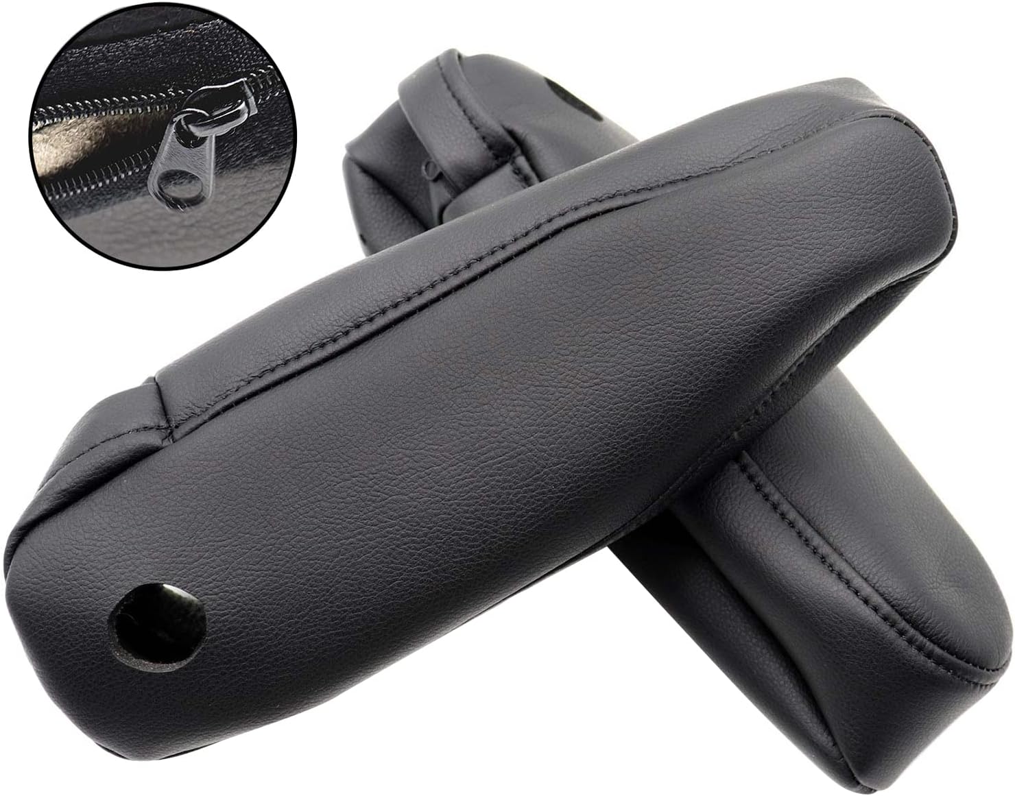 2 fundas de repuesto de cuero negro para reposabrazos compatibles con Lexus RX 300 330 350 2003 2004 2005 2006 2007 2008 2009 (solo parte de cuero)