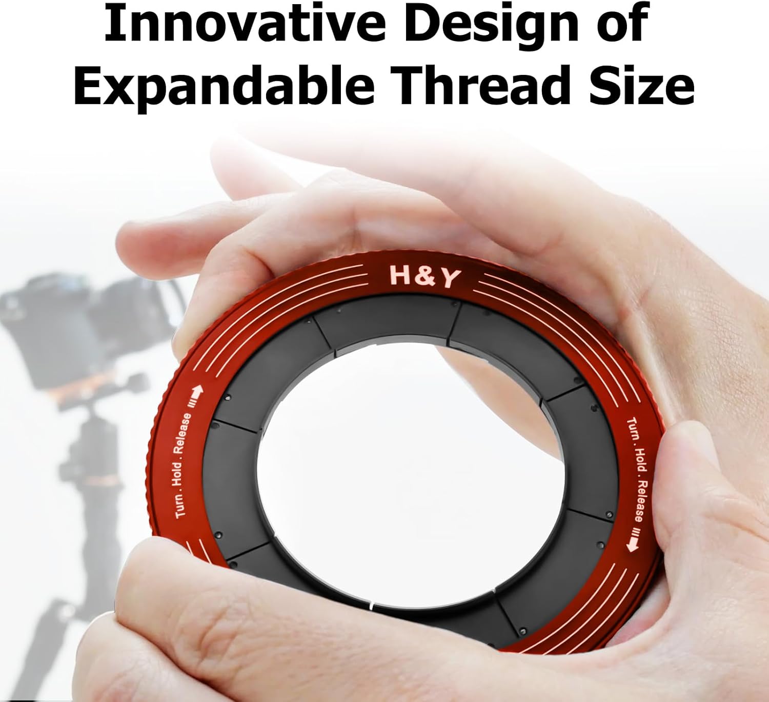 H&Y Adaptador de anillos escalonados variables, anillo elevador para lentes de filtro, anillo de 2.638-3.228 in a 3.228 in, rojo
