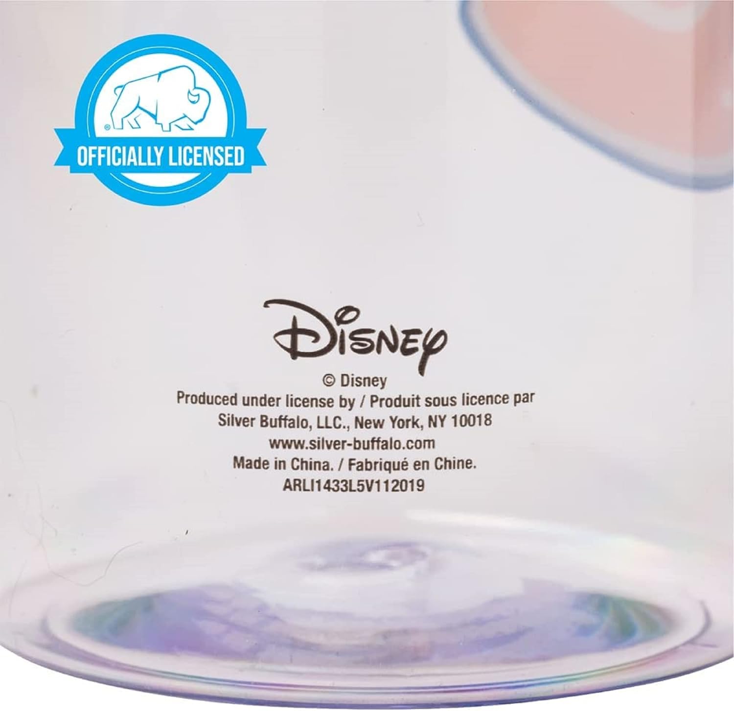 Silver Buffalo Lilo and Stitch – Botella de agua de plástico con boquilla giratoria de té de burbujas con calcomanías holográficas You Stick