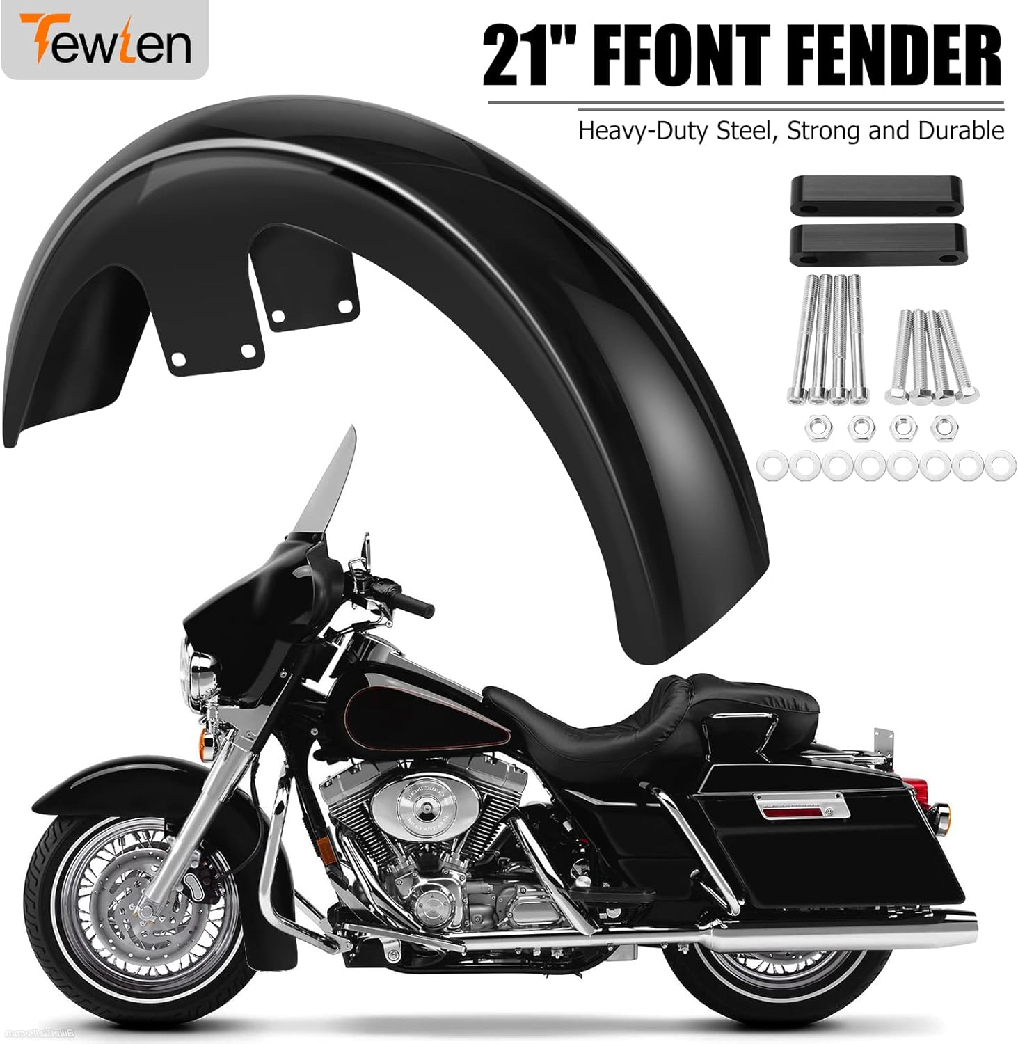 Guardabarros delantero para motocicleta de 21 pulgadas, versión mejorada, para guardabarros delantero, piezas compatibles con Harley Touring Road