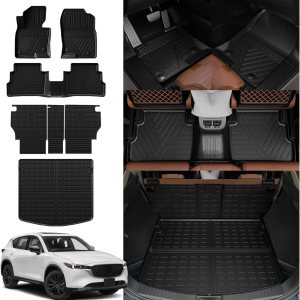 Rongtaod Alfombrillas de piso compatibles con Mazda CX5 2023 2024, alfombrilla de carga, forro de carga, protector de asiento trasero para todo tipo Rongtaod Alfombrillas de piso compatibles con Mazda CX5 2023 2024, alfombrilla de carga, forro de carga, protector de asiento trasero para todo tipo