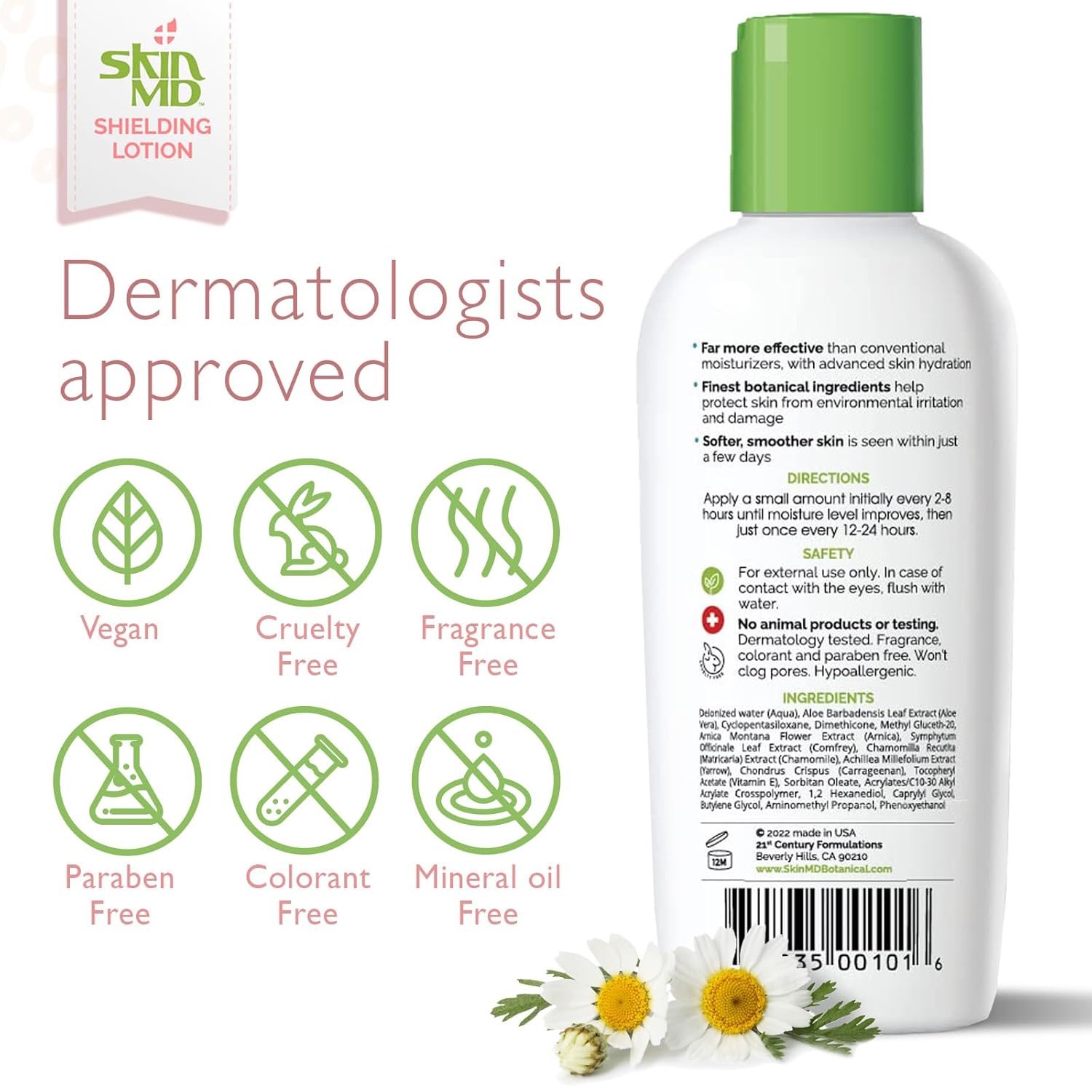 Loción protectora natural para la cara Skin MD, cuerpo y manos, ayuda con eczema y psoriasis El remedio natural a las cosas que secan tu piel