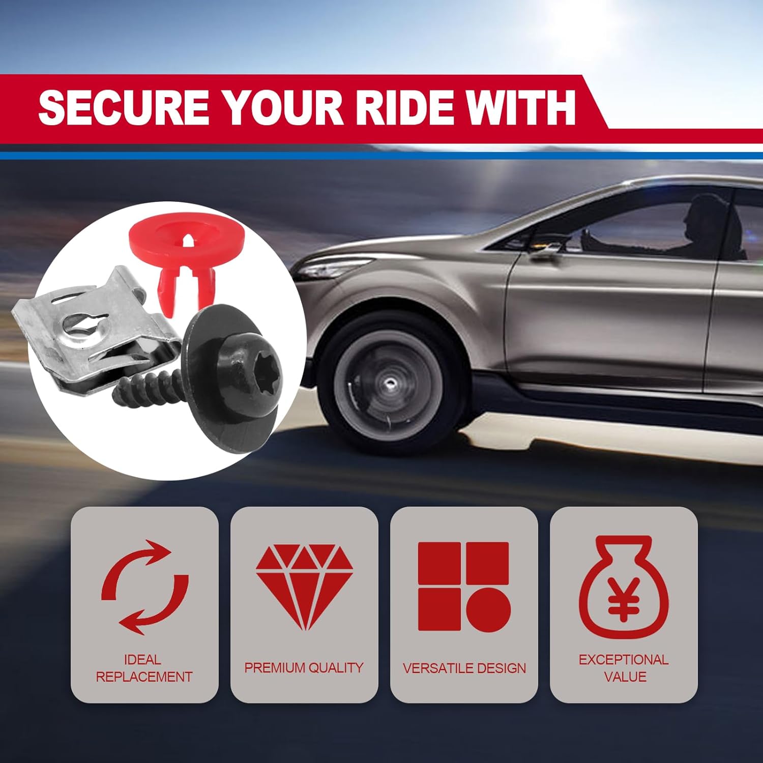 T30 Guard Undertray Cover Engine Splash Shield Compatible con Ford Focus Fusion Escape Explorer C-Max Transit Connect Lincoln MKC Tornillos Tuerca