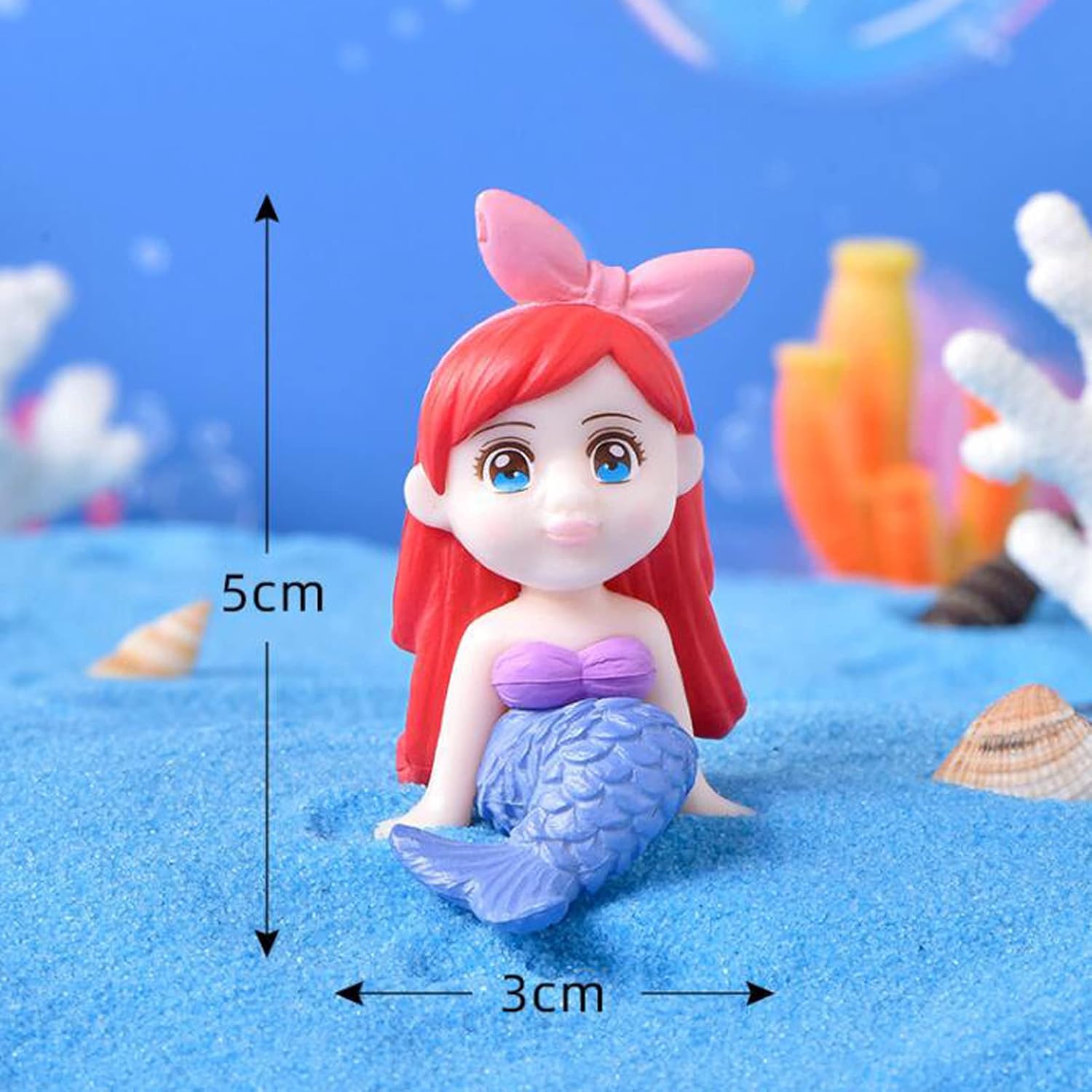 Figuras de sirena en miniatura, 4 piezas de decoración de pastel de muñeca de sirena, juego de colección de figuras de sirena, jardín de hadas,