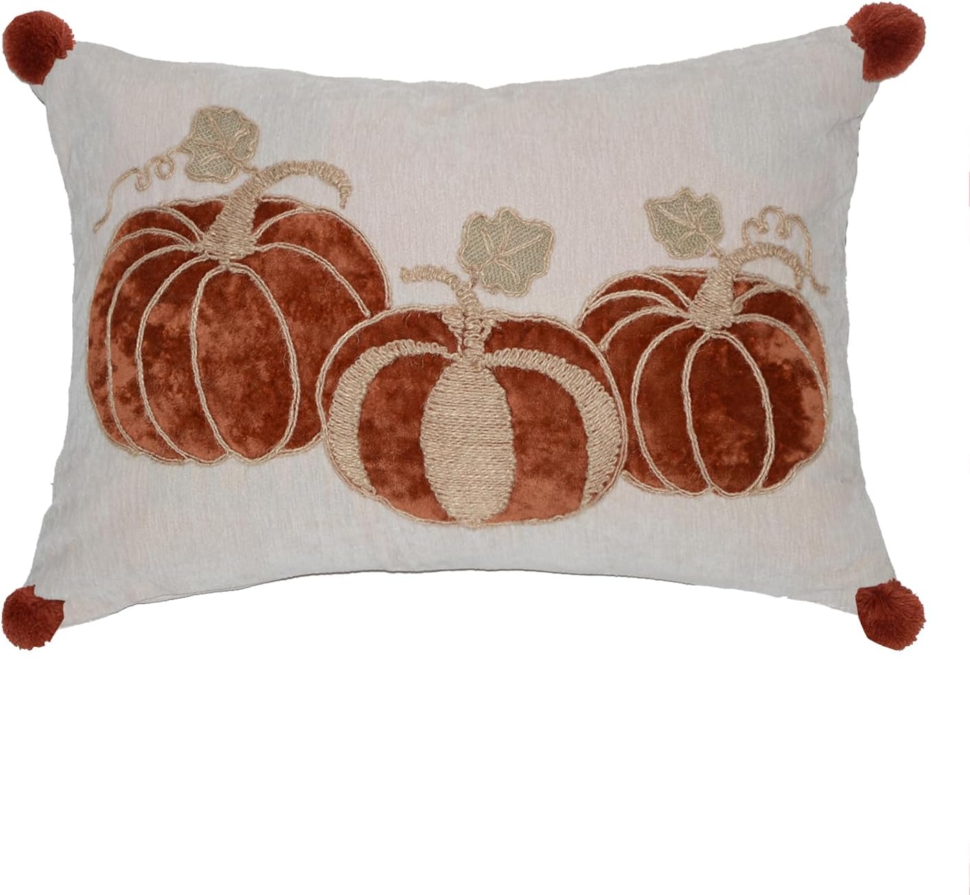 Hahadidi Fundas de almohada lumbar de otoño, fundas de almohada bordadas de calabaza, fundas de almohada decorativas de otoño de cosecha de Acción