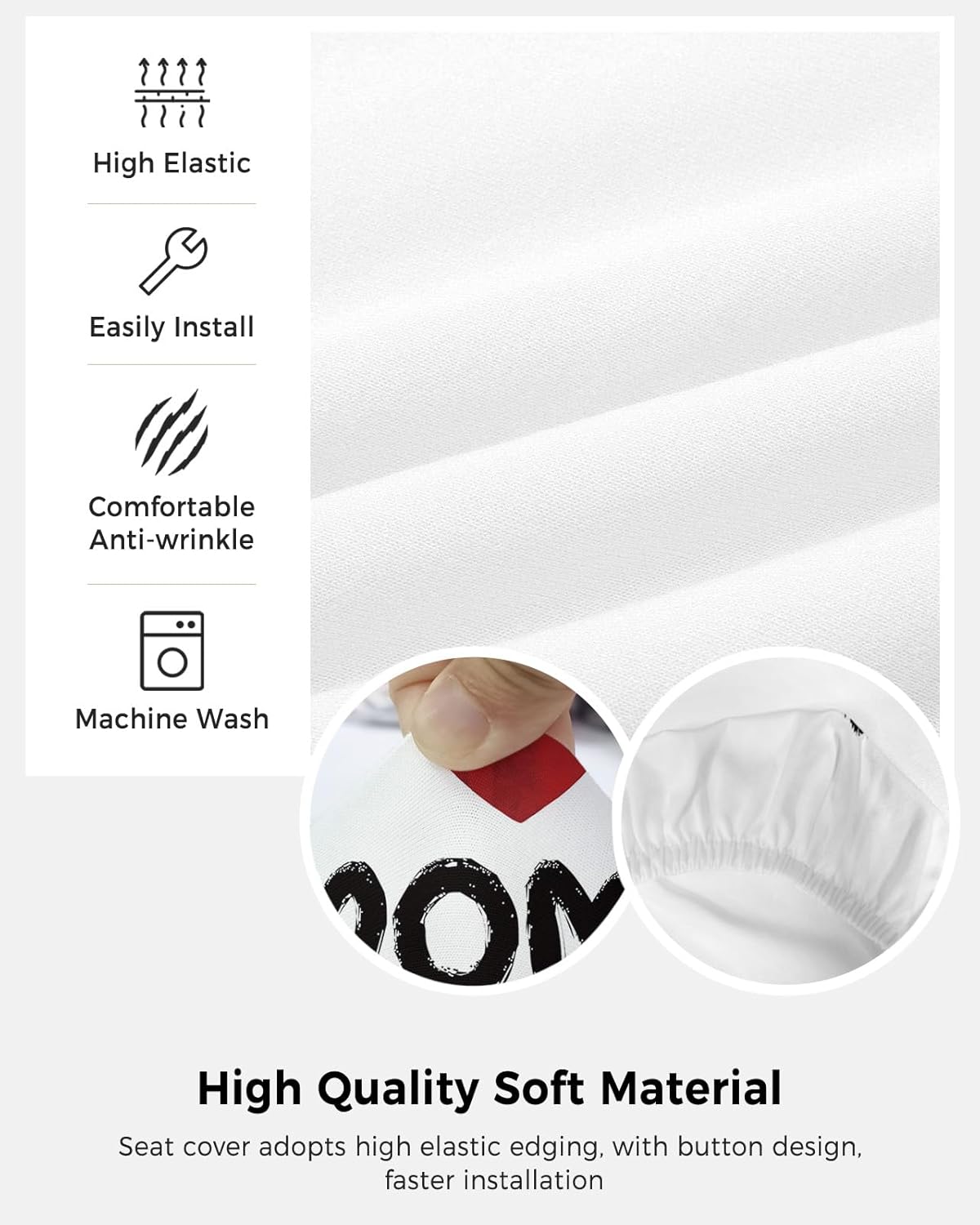 Computer Office Chair Cover Happy Mother’s Day Heart Split Protective Stretchable Rotating Desk Chair Seat Covers I Love Mom Removable Washable