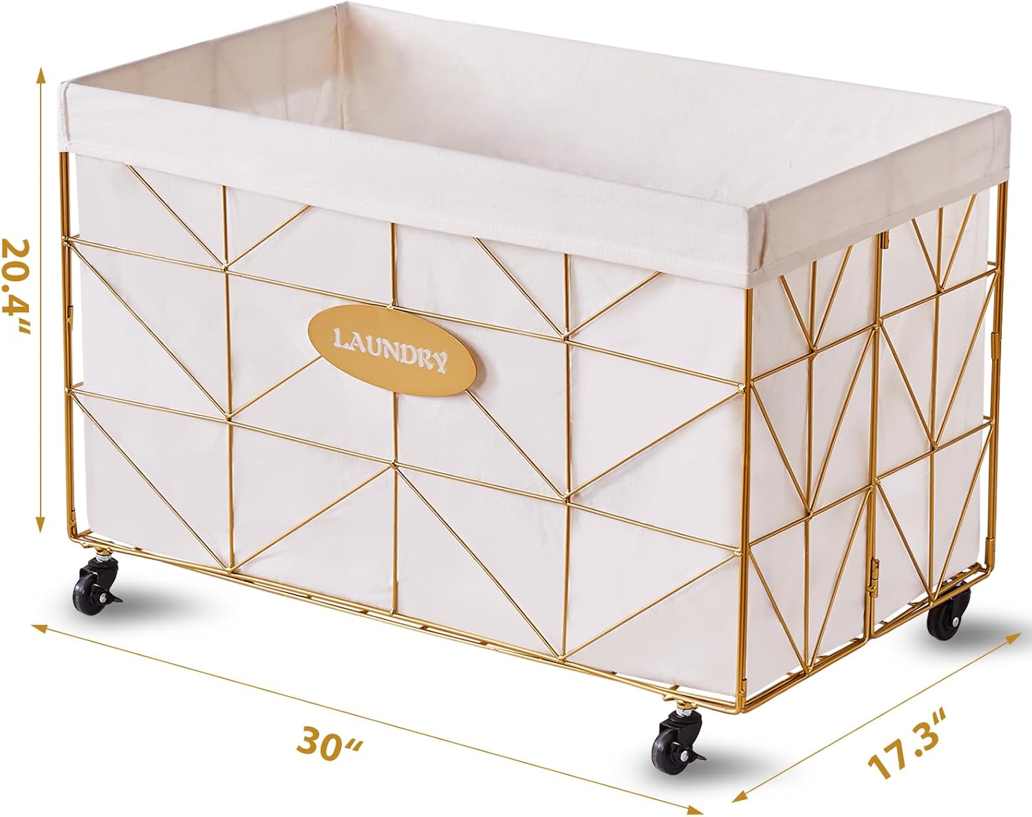 Mxfurhawa Cesta para la ropa sucia de 160 litros  Cesta de lavandería plegable con forro extraíble, ruedas rodantes y marco de metal resistente para