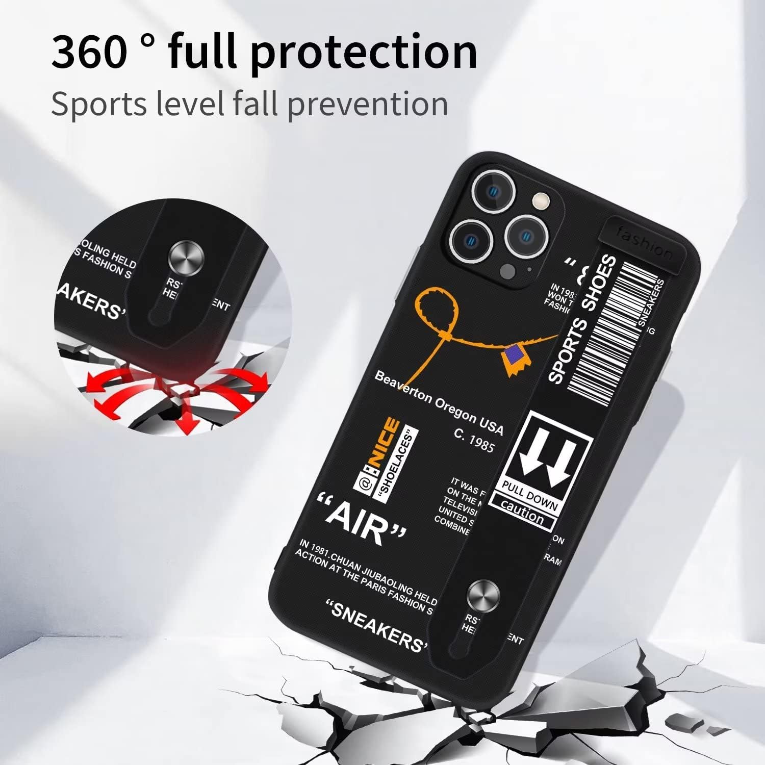 Funda compatible con iPhone SE 20223rd2020, iPhone 87 con correa de pulsera, zapatos deportivos Cool Off, estilo de marca, creativo, letras blancas