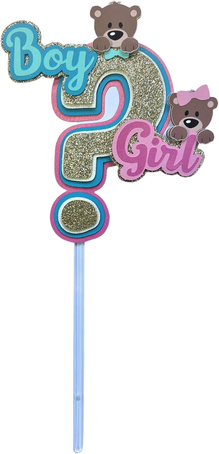 Decoración para tartas de revelación de género, decoración de pastel para niño o niña, decoración para pastel de baby shower, revelación de género