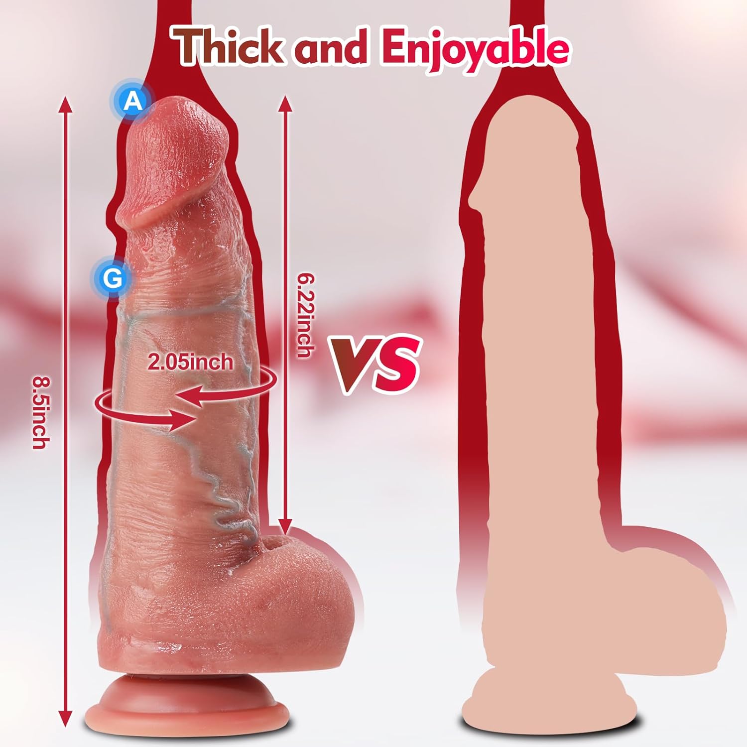 Consoladores sexuales enormes y gruesos  Consolador anal de silicona realista de 2 pulgadas de diámetro con fuerte ventosa para jugar con manos