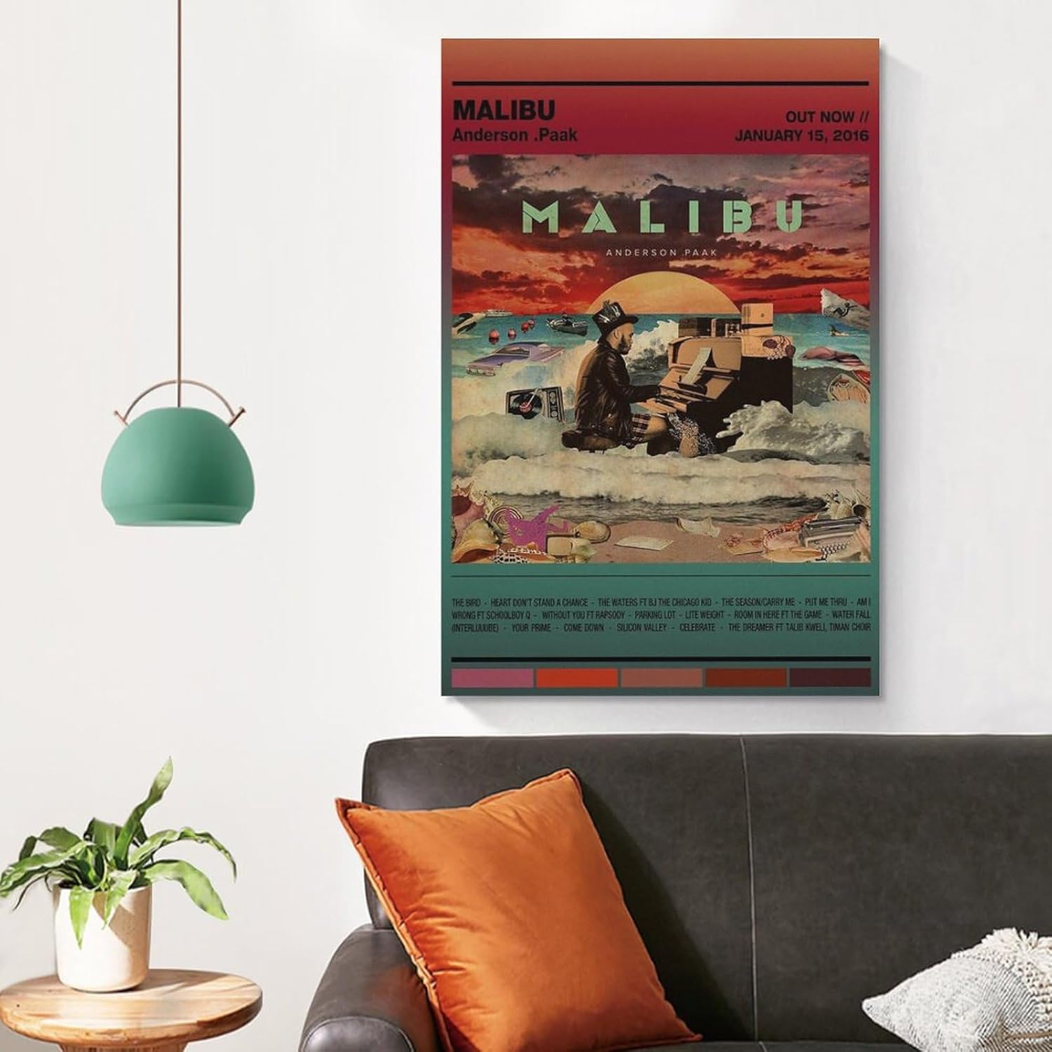 DAXXIN Anderson – Póster de lona 010 de Paak Malibu 010, pintura artística decorativa para pared, sala de estar, dormitorio, decoración, regalo, sin