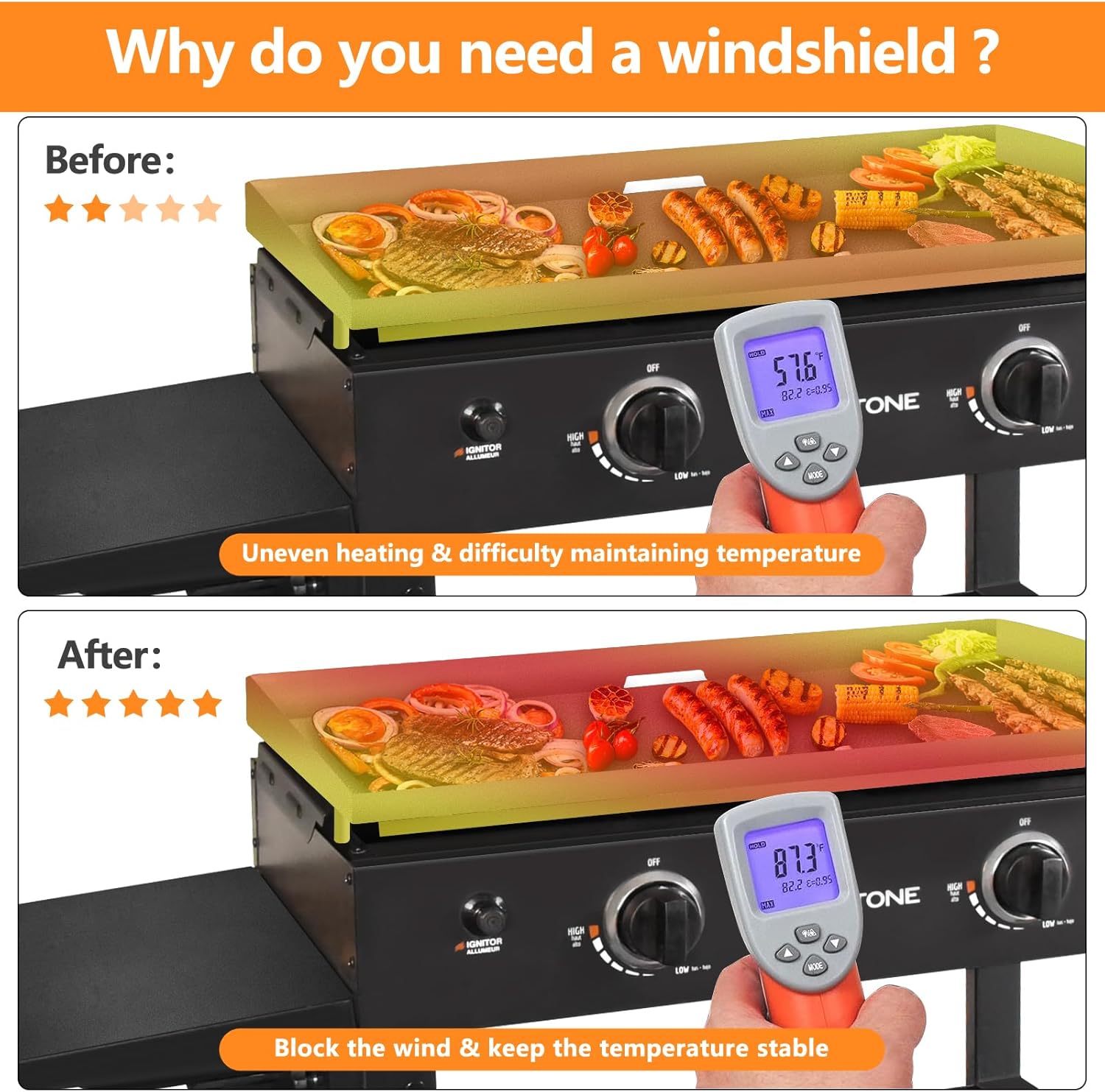 Protectores de viento para parrilla Blackstone de 28 pulgadas, protector contra el viento Blackstone de 28 pulgadas, accesorios de parrilla