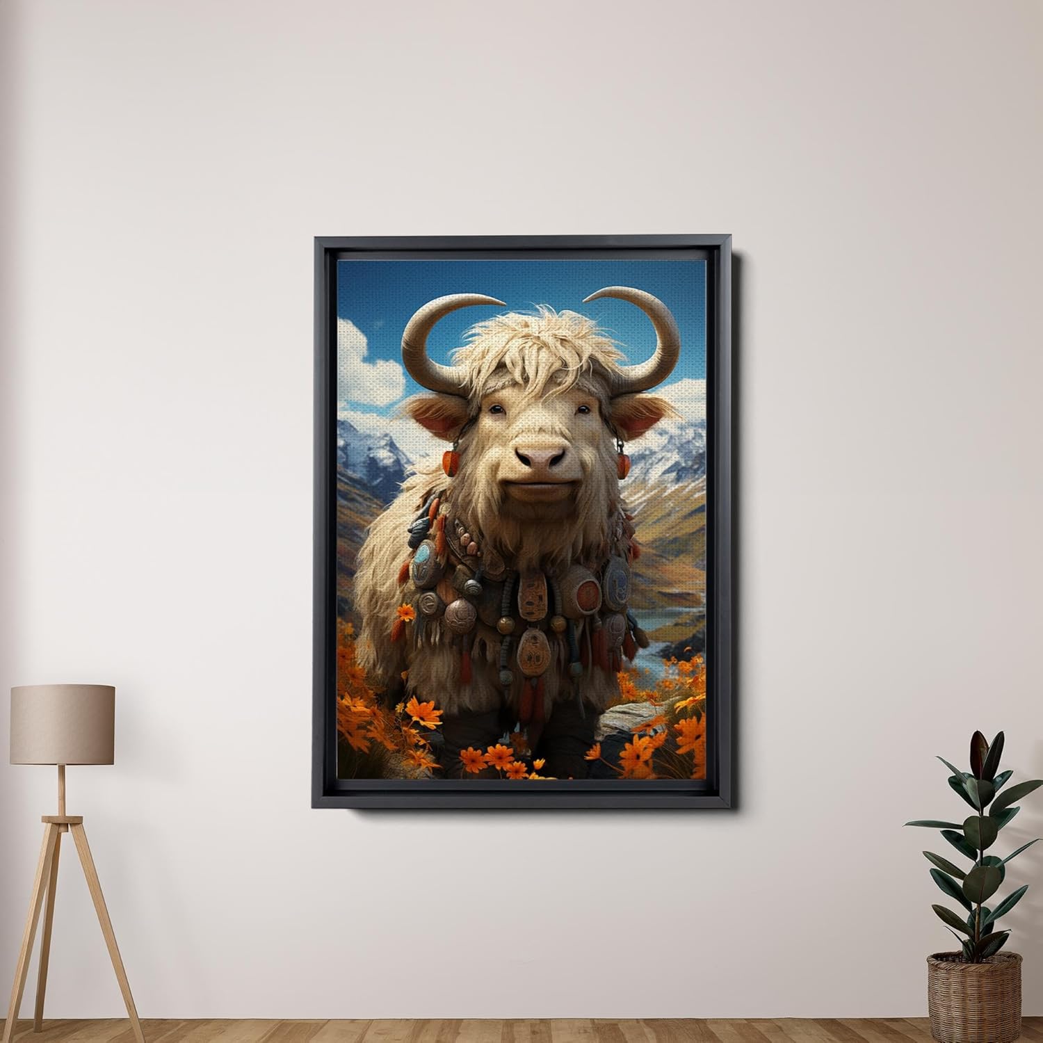 printable wall art, aesthetic room decor, fireplace mantel art, nursery wall decor, yak printing art, yak