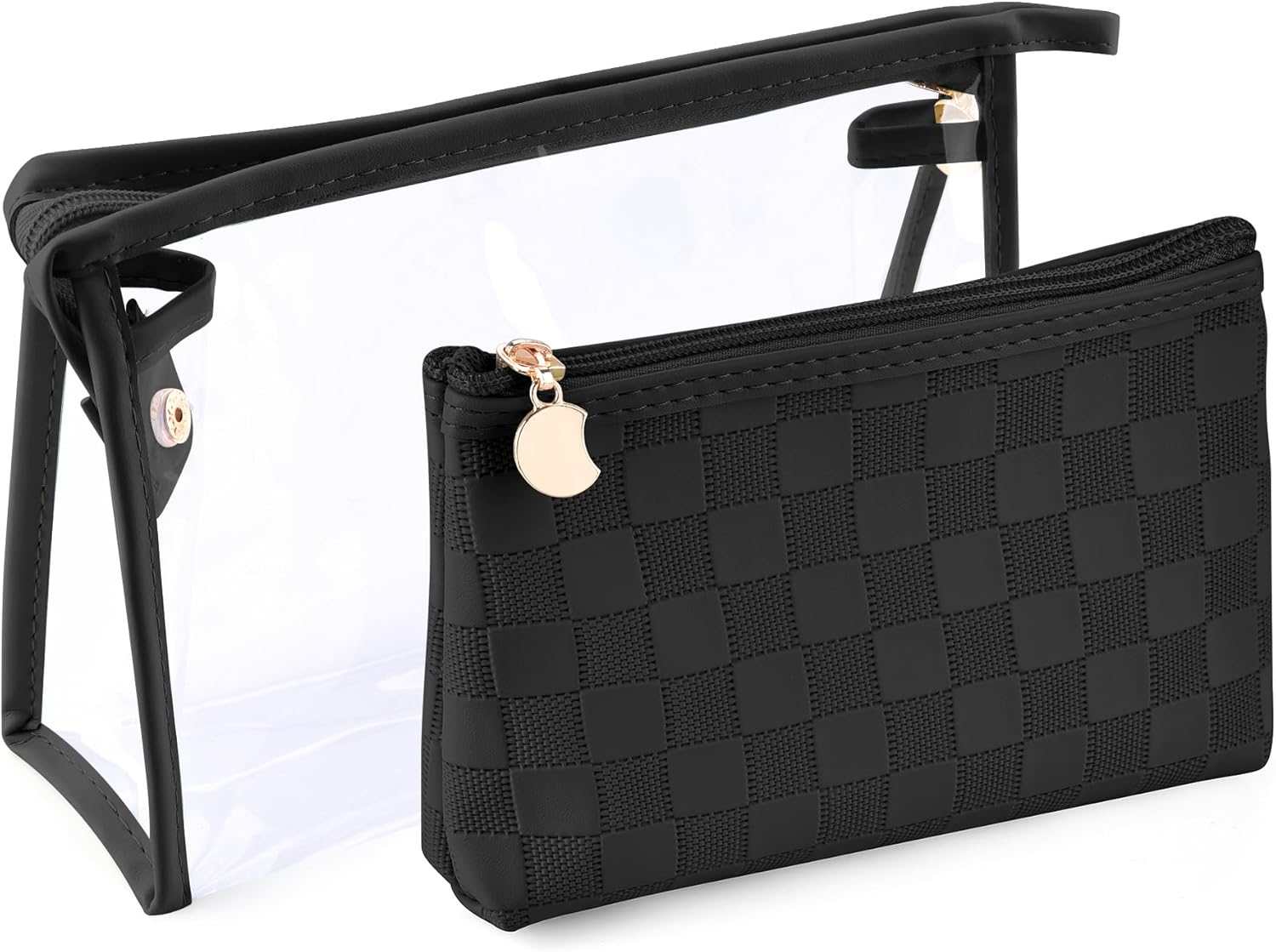 burfocus Neceser de viaje, bolsa de maquillaje cosmético, organizador de viaje transparente impermeable para accesorios, artículos de tocador,