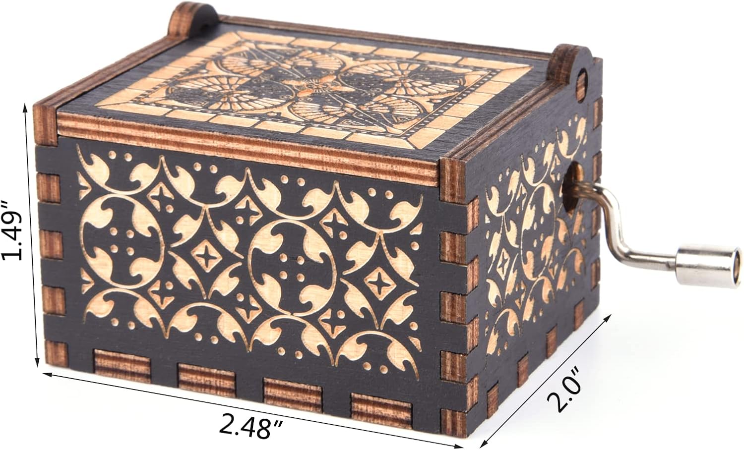 You are My Sunshine Wood Music Boxes,Laser Engraved Vintage Wooden Sunshine Musical Box Gifts for BirthdayChristmasValentine’s Day (Black)