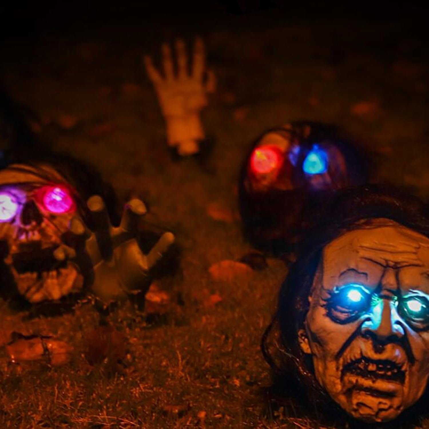 Brazos y estacas realistas de zombi, estacas de jardín, cementerio, patio, decoración brillante de Halloween, esqueleto zombi, para jardín, casa