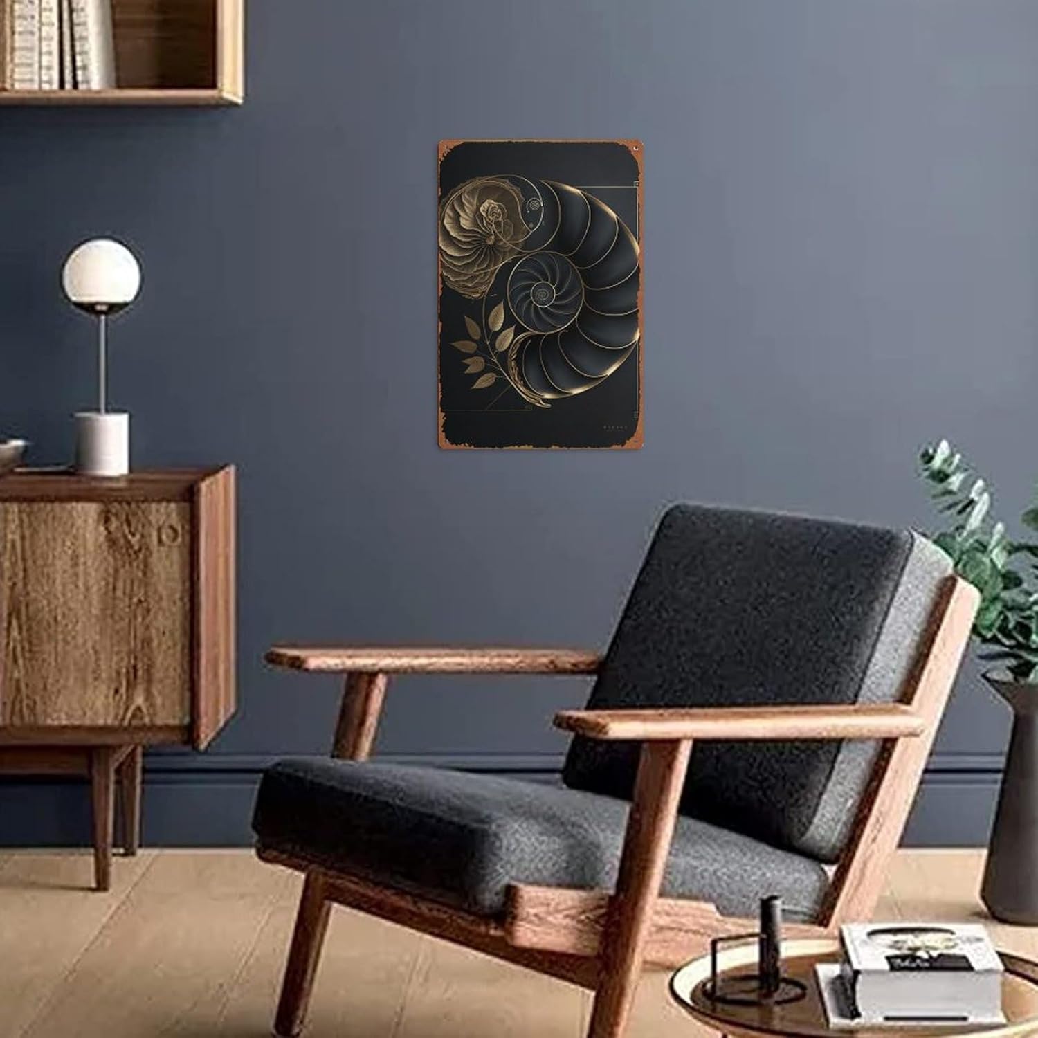 Fibonacci – Cartel de metal retro de metal para decoración del hogar, 8 x 12 pulgadas