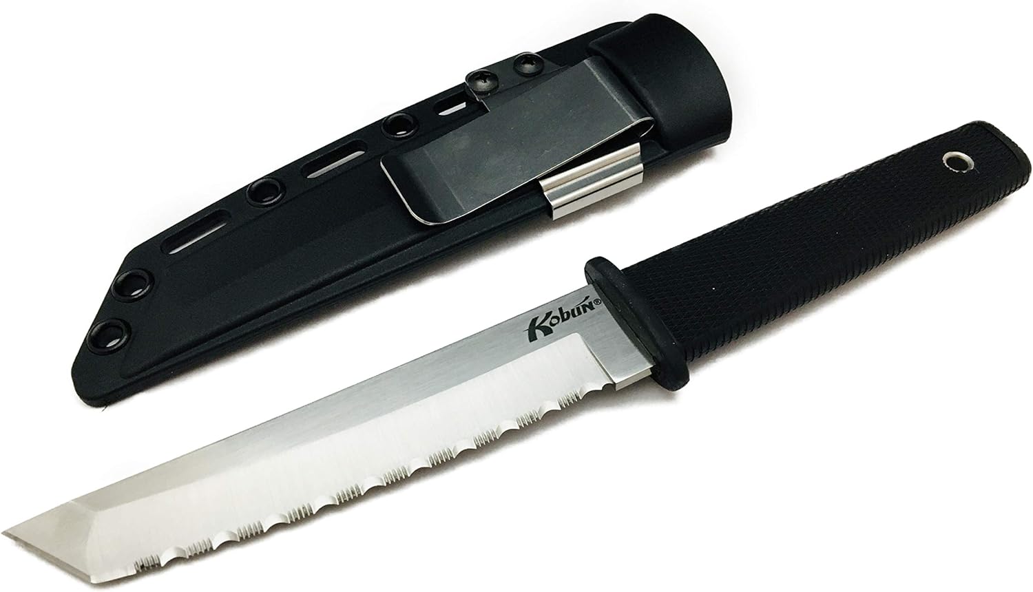 Cold Steel Kobun – Cuchillo táctico de hoja fija con funda, dentado, talla única