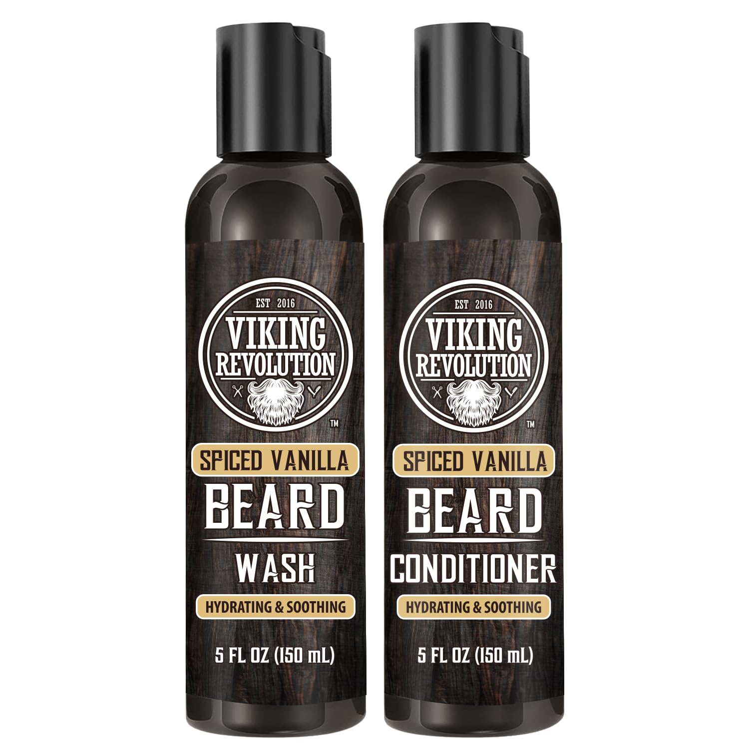 Viking Revolution Champú y acondicionador de barba para hombres con aceite de argán y aceite de jojoba, suavizante y fortalecedor para el cuidado de
