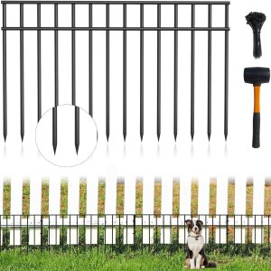 Paquete de 15 vallas de barrera sin excavación para perros de 24 x 15 pulgadas, acero galvanizado recubierto de negro, valla de barrera de animales, Paquete de 15 vallas de barrera sin excavación para perros de 24 x 15 pulgadas, acero galvanizado recubierto de negro, valla de barrera de animales,