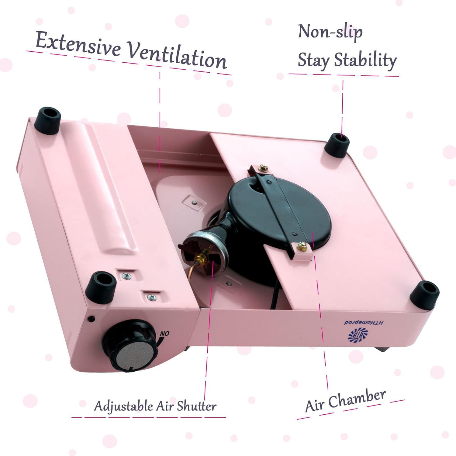 Estufa de butano portátil a prueba de viento quemador infrarrojo cocina al aire libre senderismo picnic estufas de camping compactas color rosa con