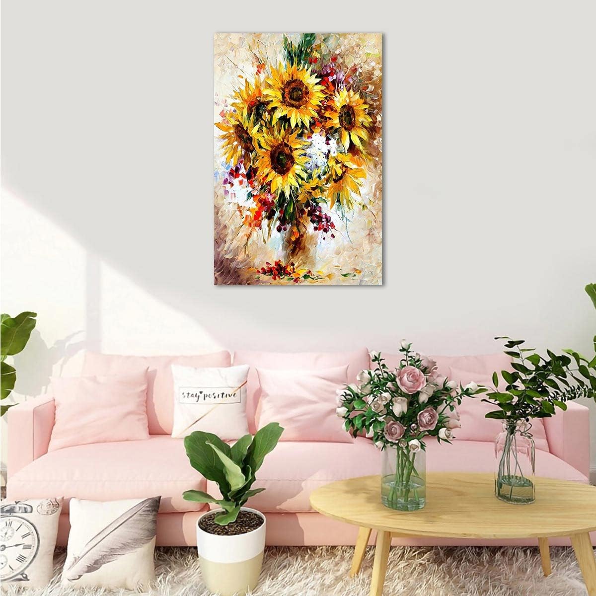 Pinturas al óleo de girasoles estilo Van Gogh, impresiones en lienzo florales modernas, pósteres estéticos, ilustraciones de flores sobre lienzo,