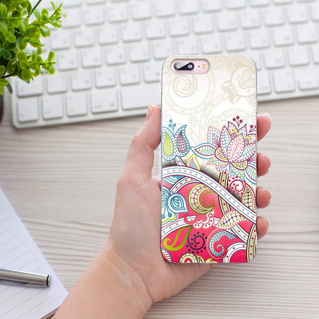 AKORAVO – Funda para iPhone 8 Plus, iPhone 7 Plus para mujeres, hombres y niñas, a prueba de golpes, antiarañazos, delgada, suave, TPU transparente,