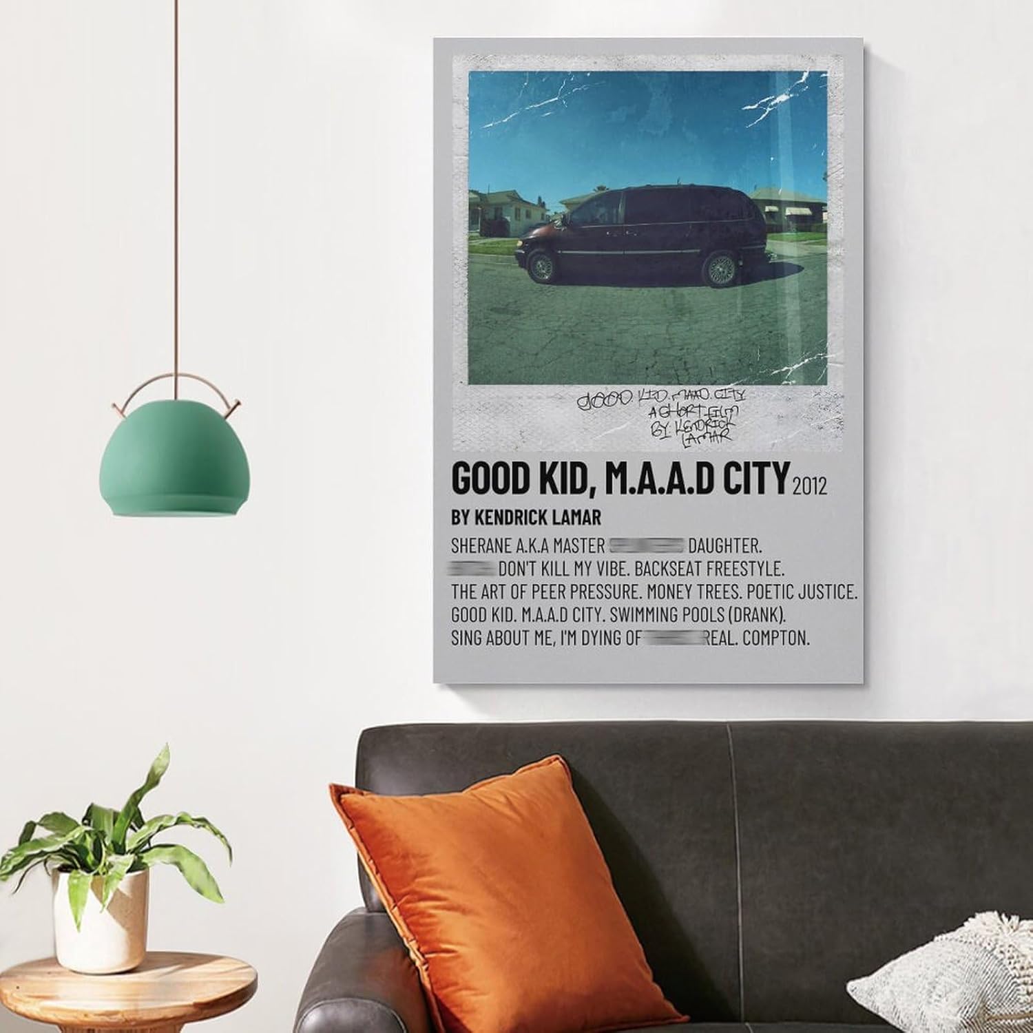 ARSHUN Póster de álbum de música Kendrick Lamar Good Kid MAAD City HD, impresiones en lienzo para pared, decoración estética de habitación, 12 x 18