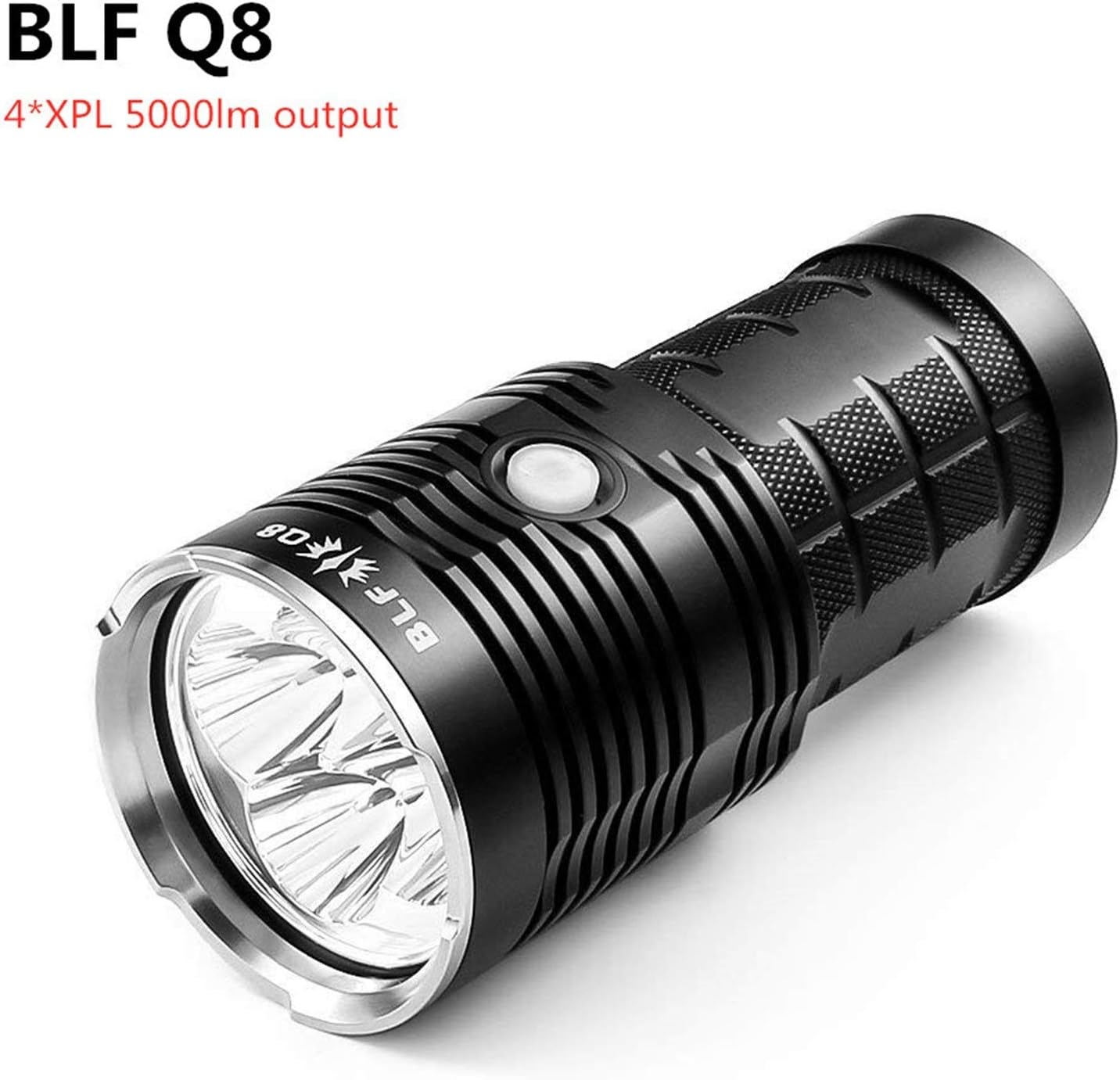 Linterna eléctrica de espera ultra larga BLF Q8 4* XPL 5000lm potente linterna LED 18650 reflector profesional procedimiento de operación múltiple