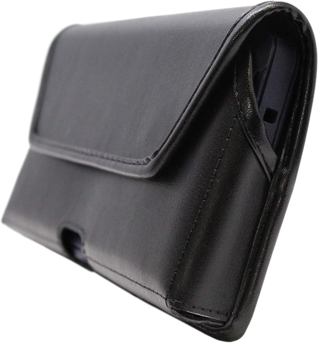 Turtleback Funda hecha para Note 20 Ultra compatible con OB Defender o fundas voluminosas, bolsa de cuero negro, horizontal resistente fabricada en