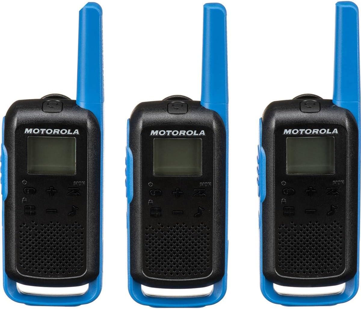 Motorola Talkabout T270TP FRS Radios (paquete de 3) Paquete con 1518 auriculares de vigilancia (paquete de 2)