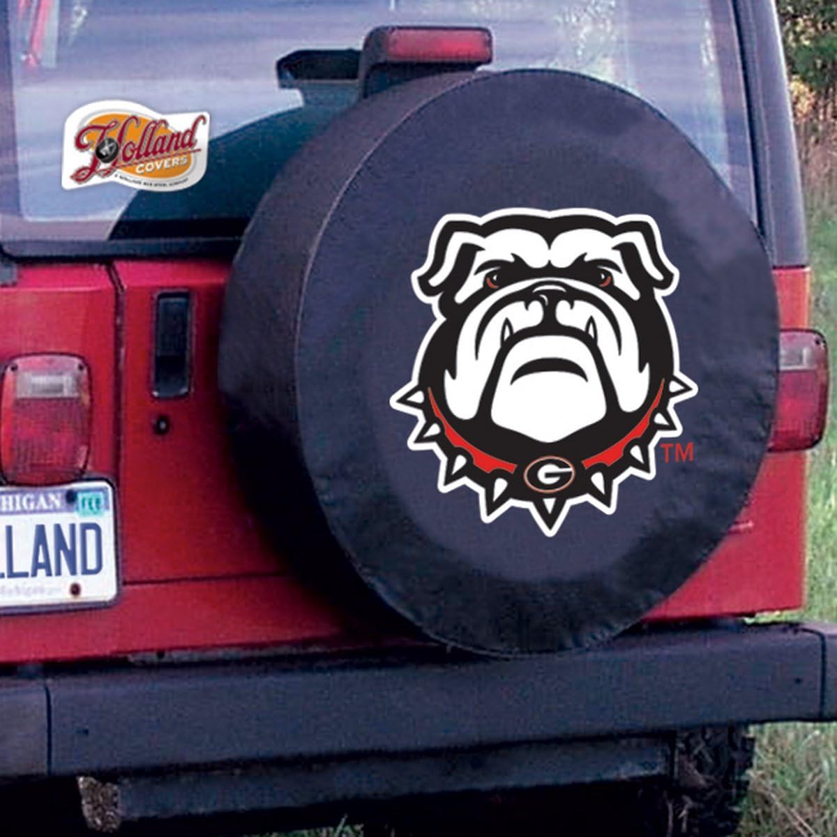 Holland Bar Stool Co. Georgia Bulldogs HBS Dog – Funda de vinilo negro para neumáticos de repuesto (35 x 12.5 pulgadas)