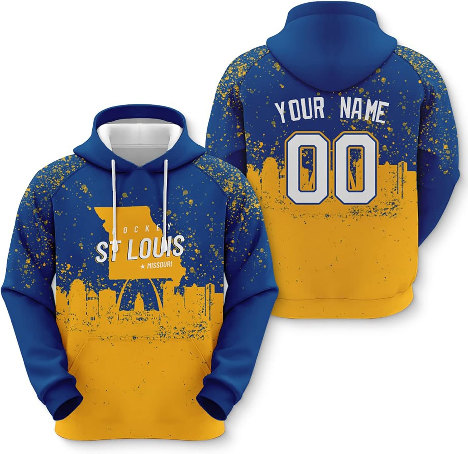 Custom Hockey Men’s Hoodies Gifts for Men Women Youth City Fans Pullover Hooded Sweatshirt Customize Hip Hop Name & Number