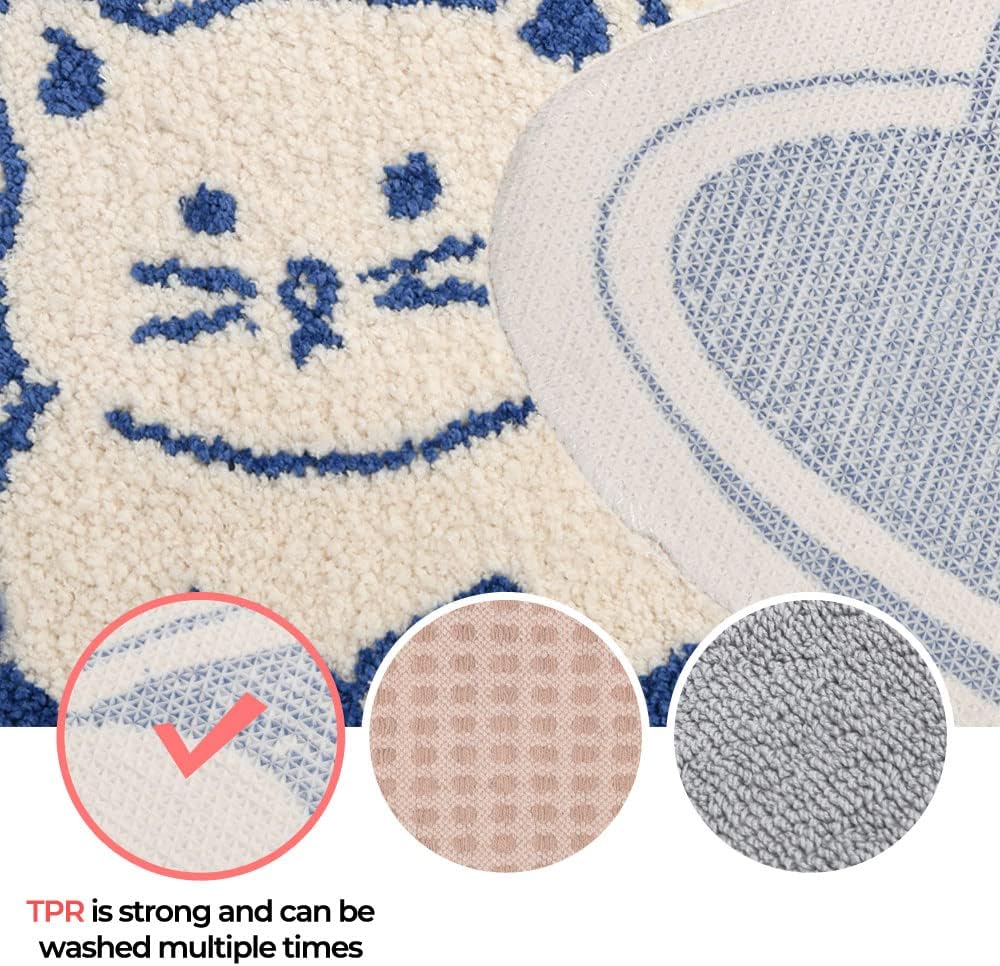 Dailylike – Alfombra de baño, 24 x 17 pulgadas de grosor, felpa extra suave, absorbente, parte trasera de goma duradera, antideslizante, lavable a