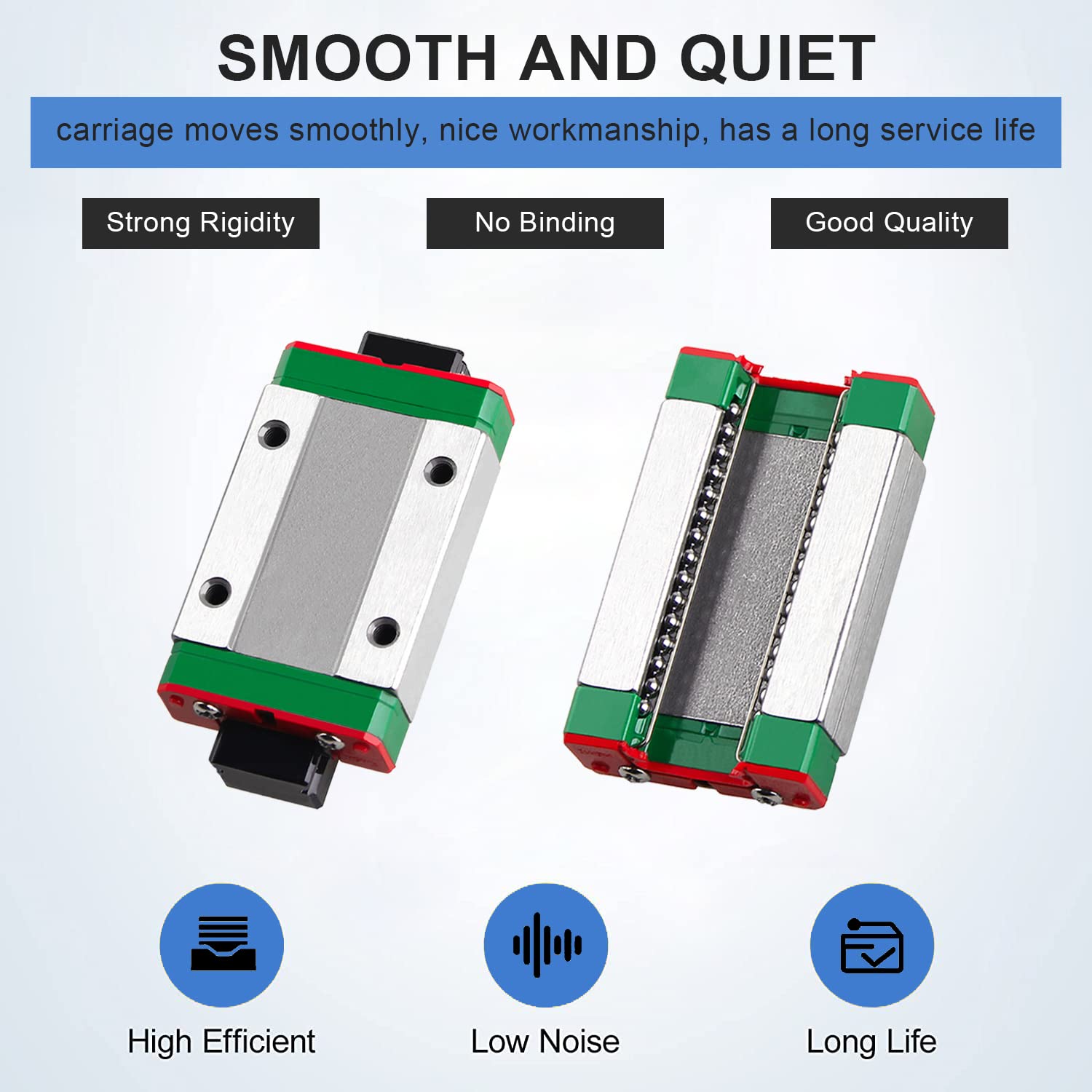 Guía de riel lineal MGN9 de 13.780 in con bloque de transporte de rodamientos lineales MGN9H, mini riel lineal para impresora 3D de bricolaje (tipo