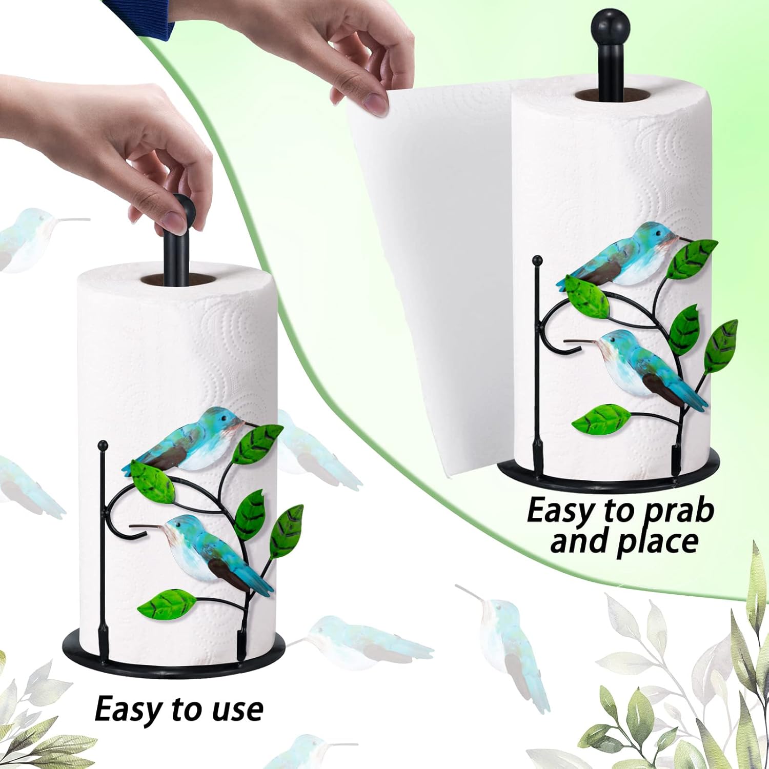 Toallero de papel decorativo para encimera, soporte de toalla de papel de metal, dispensador de rollos de cocina con base para cocina, baño, mesa,
