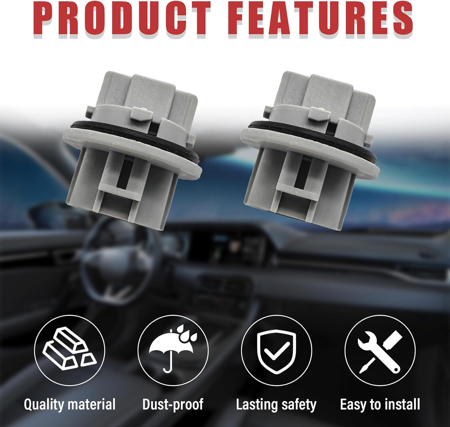 Ziciner 2 bombillas de señal de giro frontal, conjunto de soporte de lámpara de señal de giro para automóvil, compatible con Tundra 05-21, Tacoma