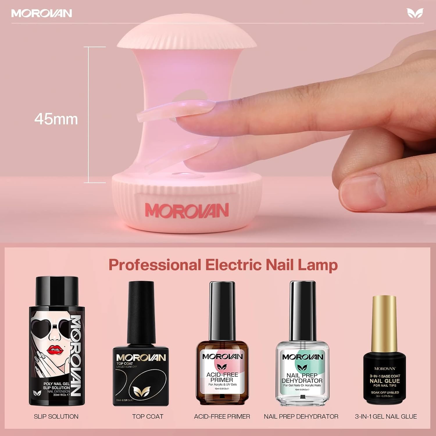 Morovan Poly Gel Nail Kit Poly Nail Gel Kit with U V Lamp 2 Colors Poly Gel Kit DIY Extension Gel Kit Poly Nail Gel Kit Starter Kit with Everything