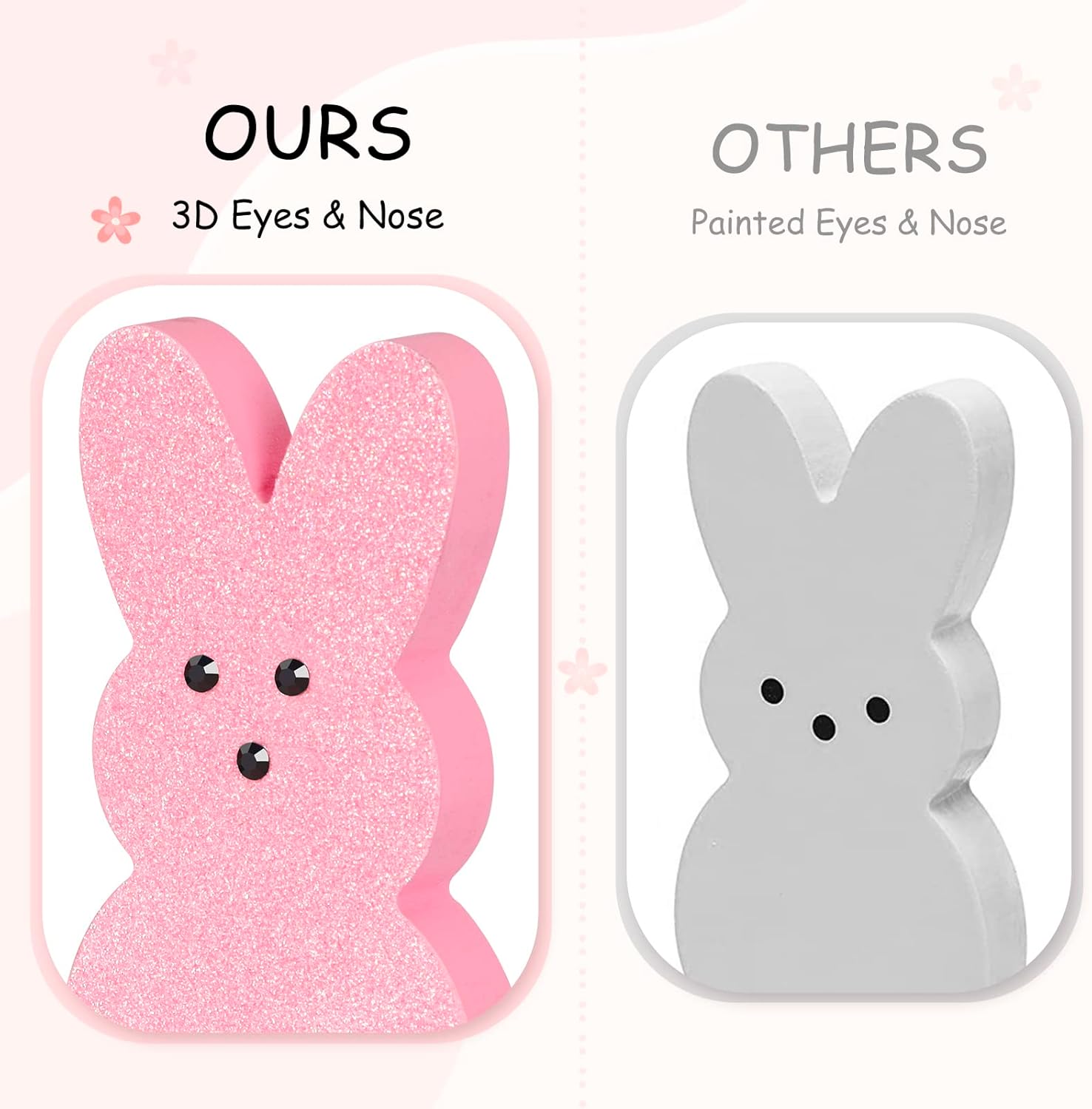 Decoración de Pascua, 3 piezas de letreros de madera de Pascua brillantes para bandeja escalonadamanteldecoración de mesa, estilo de píos con ojos 3D