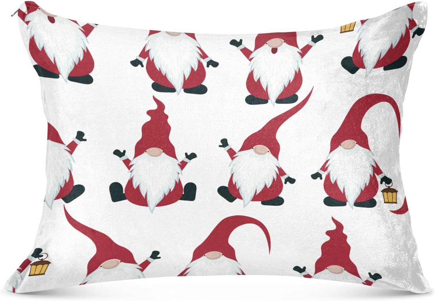Emelivor Fundas de almohada de gnomos de Navidad, fundas de almohada de terciopelo, fundas de cojín suaves, fundas de almohada cómodas, almohadas