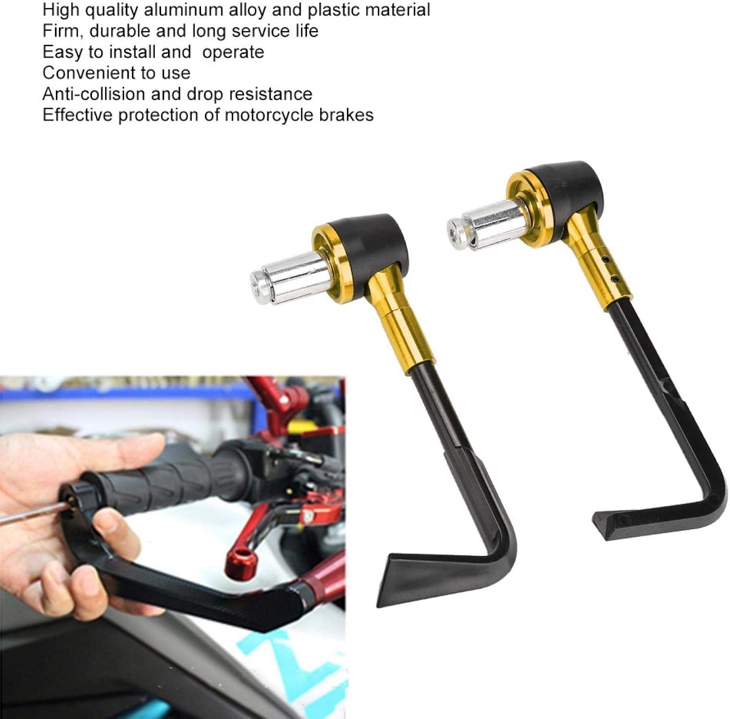 EVGATSAUTO Protectores de palanca de motocicleta, protector de palanca de freno delantero CNC, empuñadura de motocicleta, protector de motocicleta